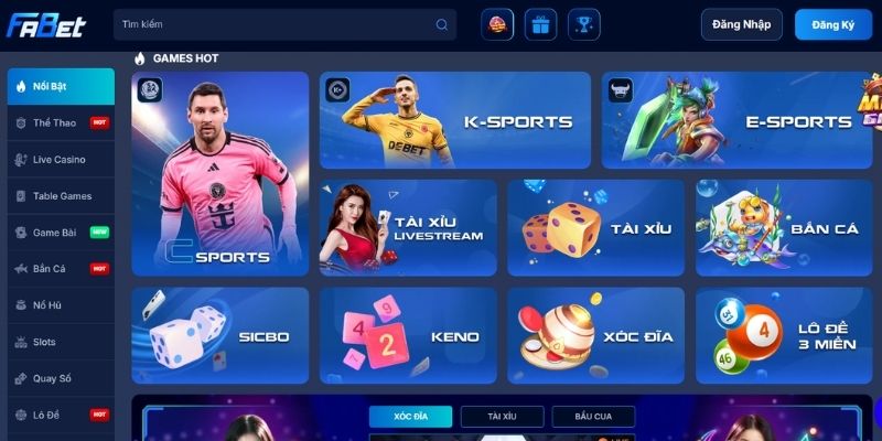 Sảnh cá cược đa dạng FABET với nhiều siêu phẩm